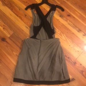 Size large NBD hunter green and black suede dress
